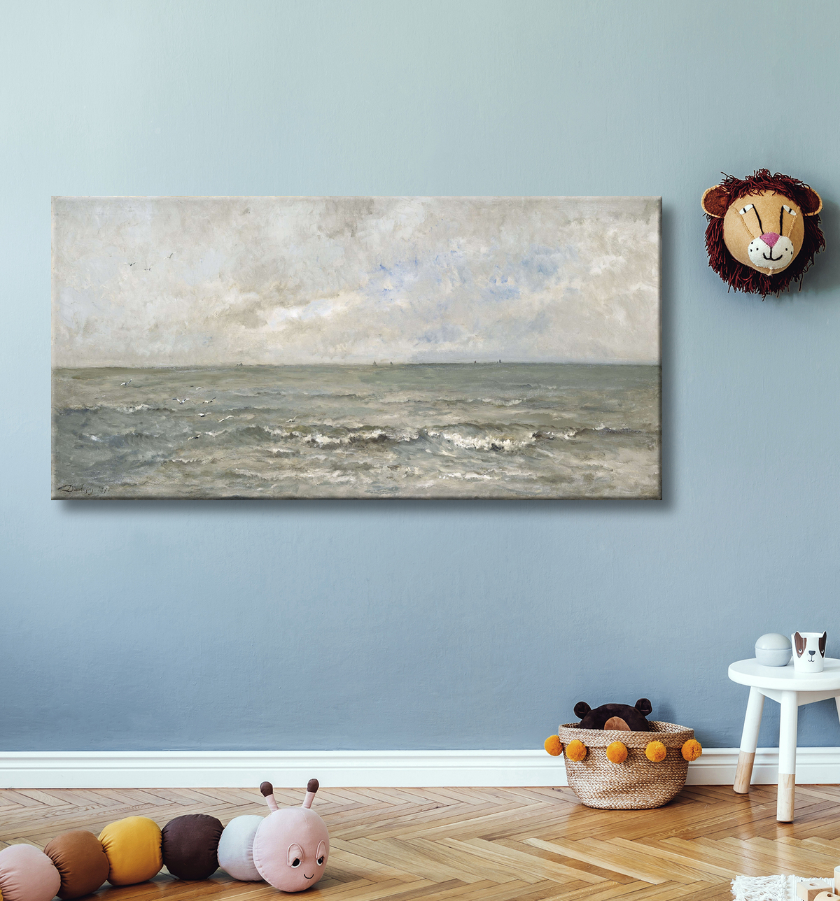 Reproduction Paysage marin de Charles-François Daubigny avec decor