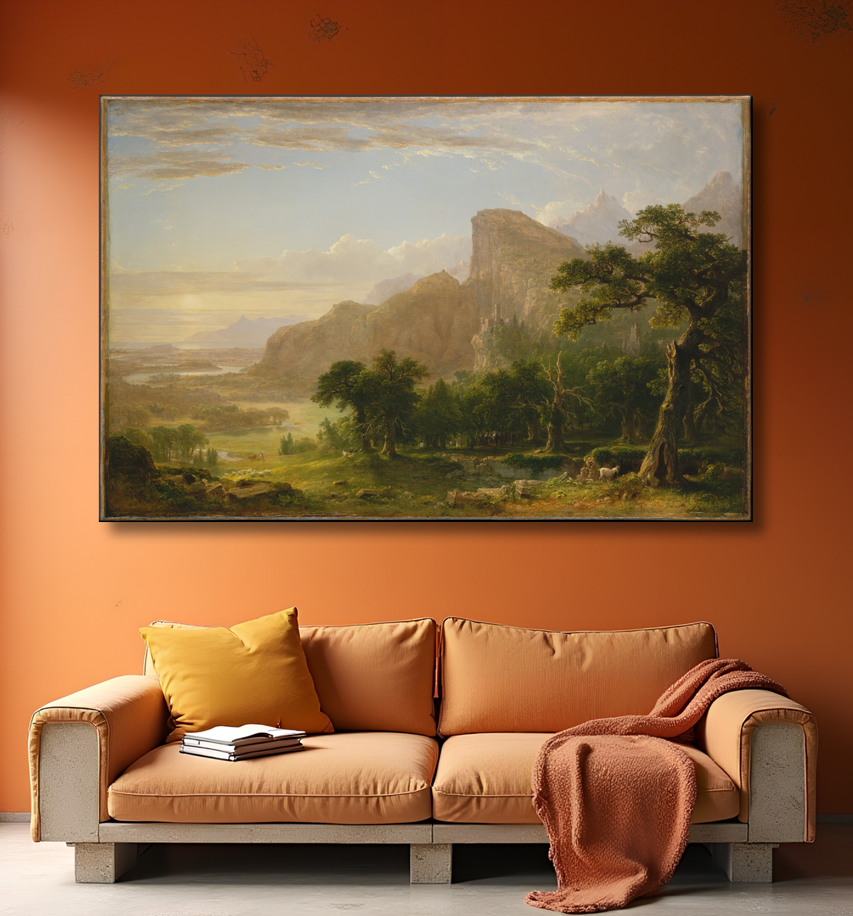 Reproduction Paysage – Scène de « Thanatopsis » de Asher Brown Durand avec decor