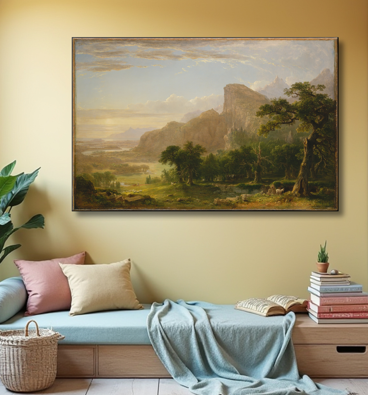 Reproduction Paysage – Scène de « Thanatopsis » de Asher Brown Durand avec decor