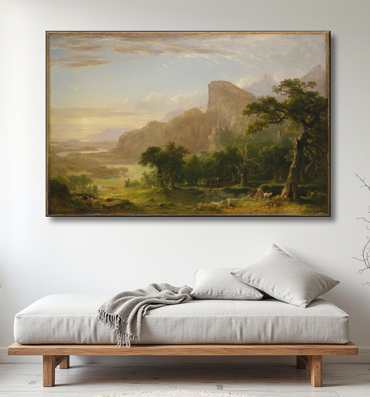 Reproduction Paysage – Scène de « Thanatopsis » de Asher Brown Durand avec decor