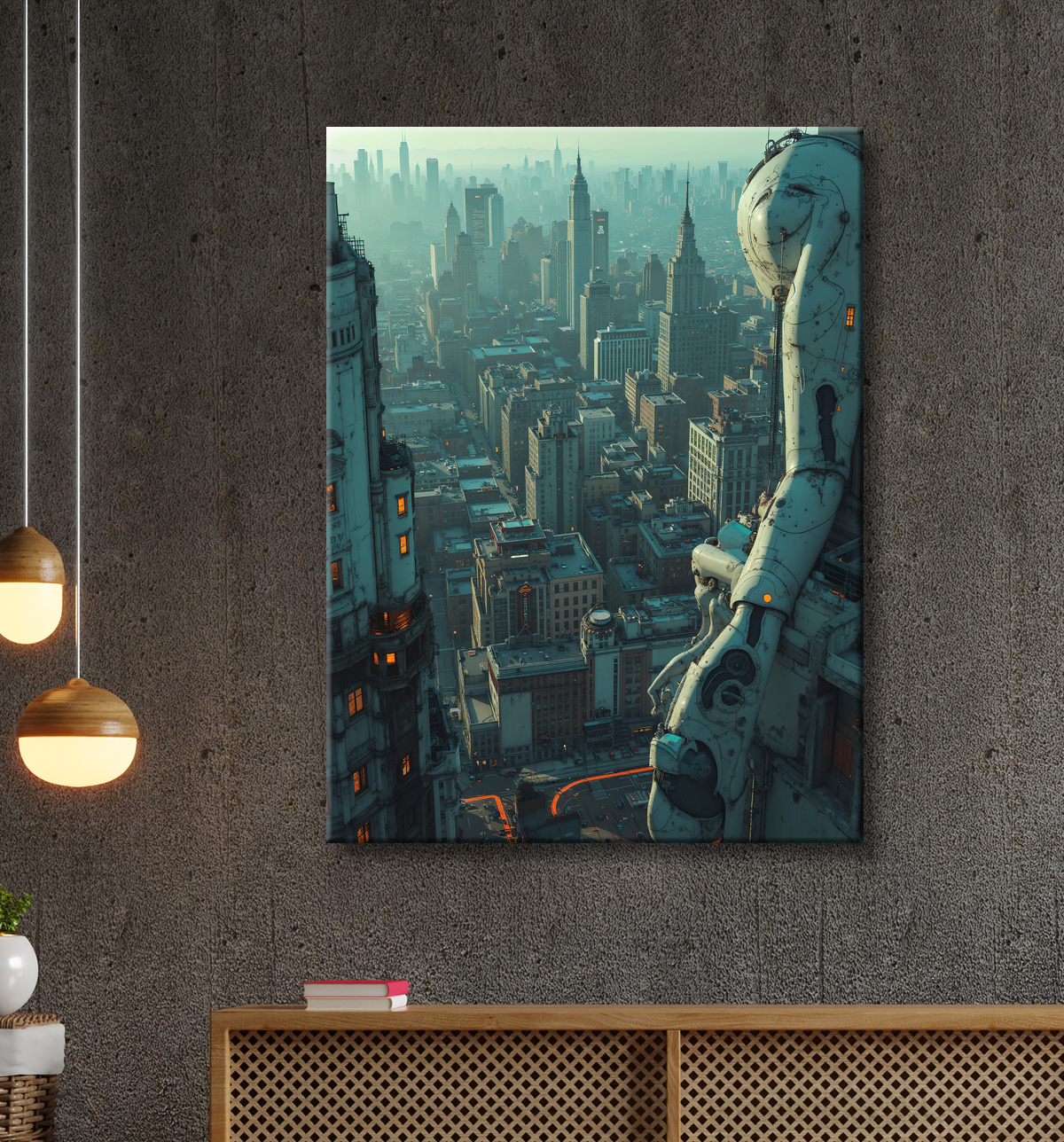 Tableau urbain futuriste : Métropole imaginaire impressionnante avec decor