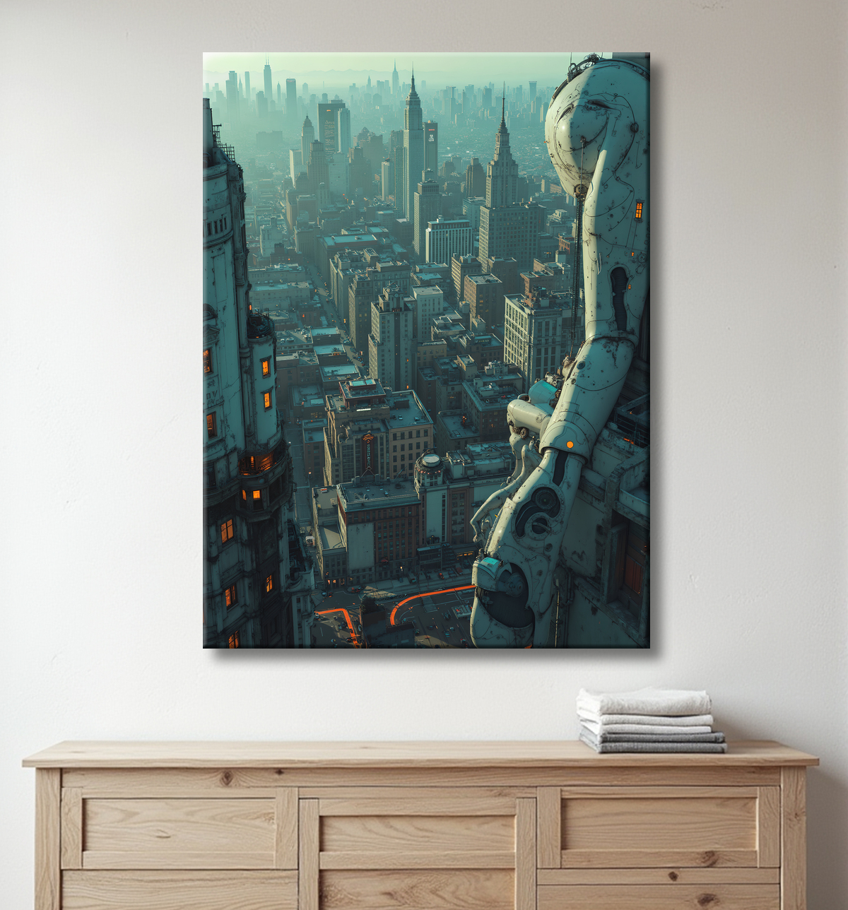 Tableau urbain futuriste : Métropole imaginaire impressionnante avec decor