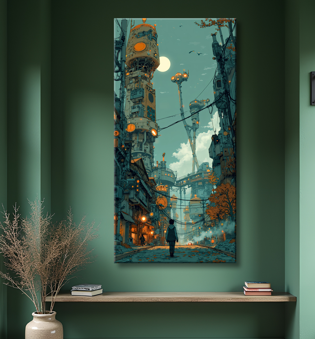 Tableau urbain futuriste : Métropole imaginaire impressionnante avec decor