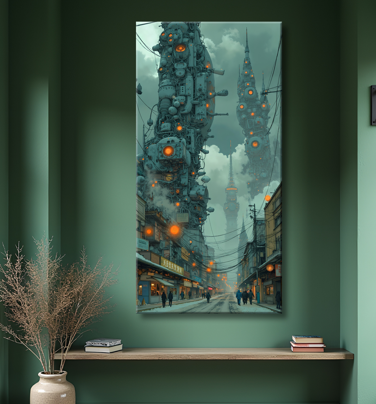 Tableau urbain futuriste : Métropole imaginaire impressionnante avec decor
