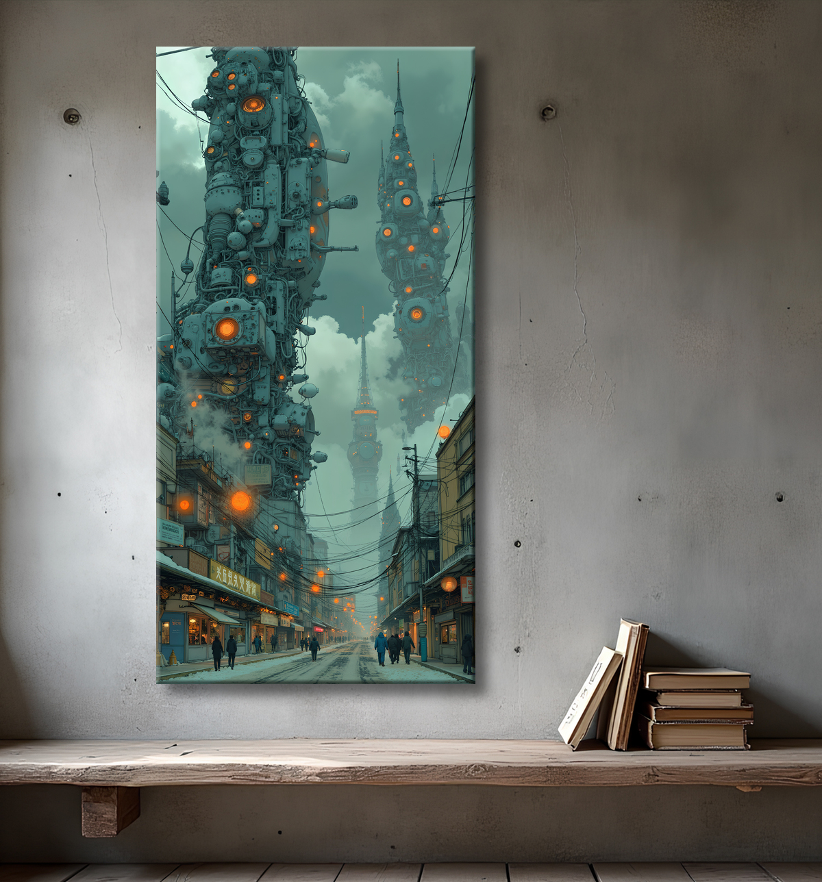 Tableau urbain futuriste : Métropole imaginaire impressionnante avec decor
