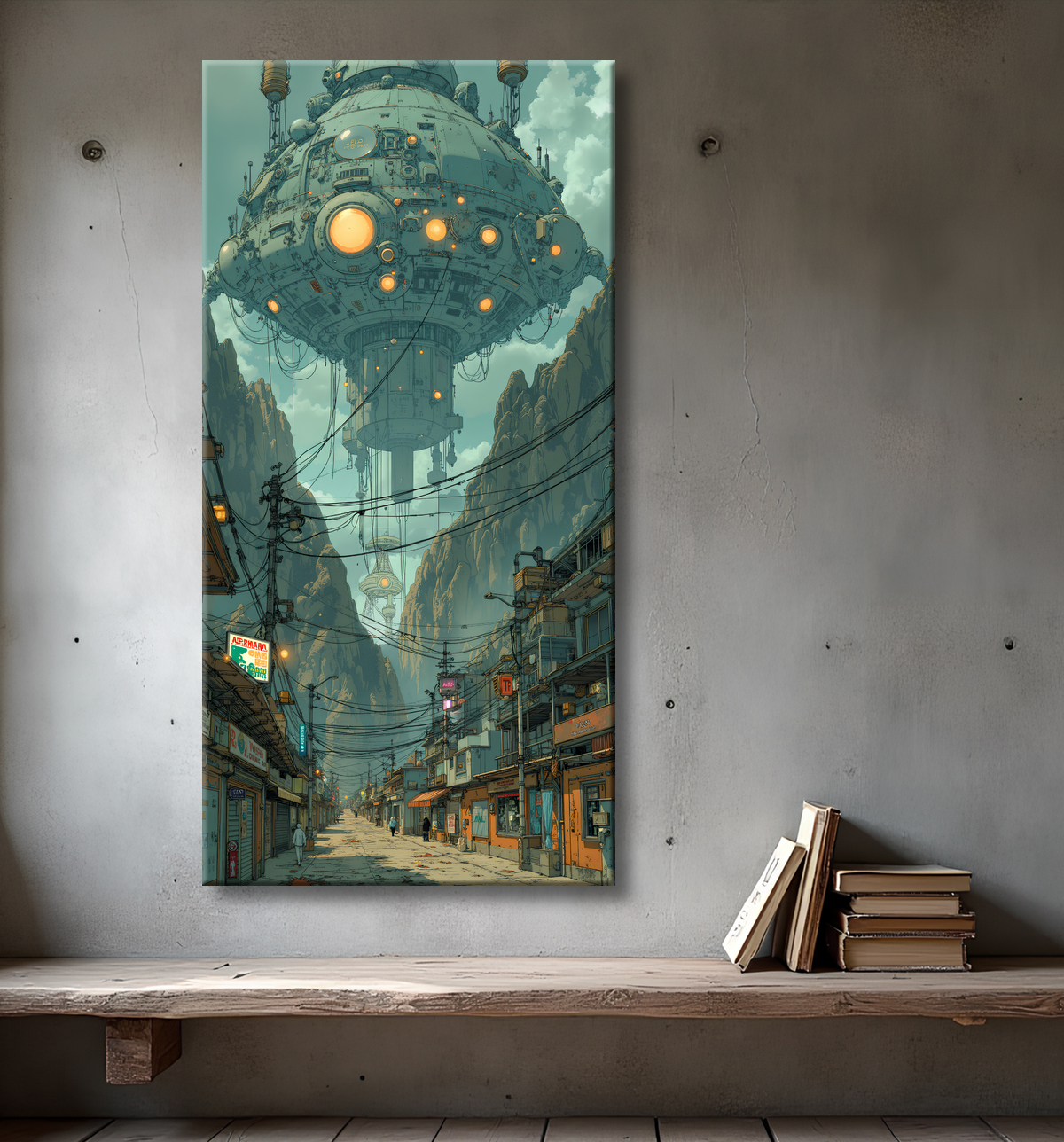Tableau urbain futuriste : Métropole imaginaire impressionnante avec decor