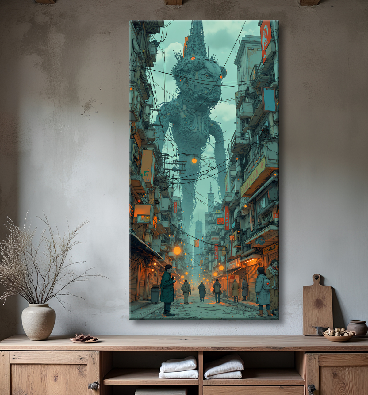 Tableau urbain futuriste : Métropole imaginaire impressionnante avec decor