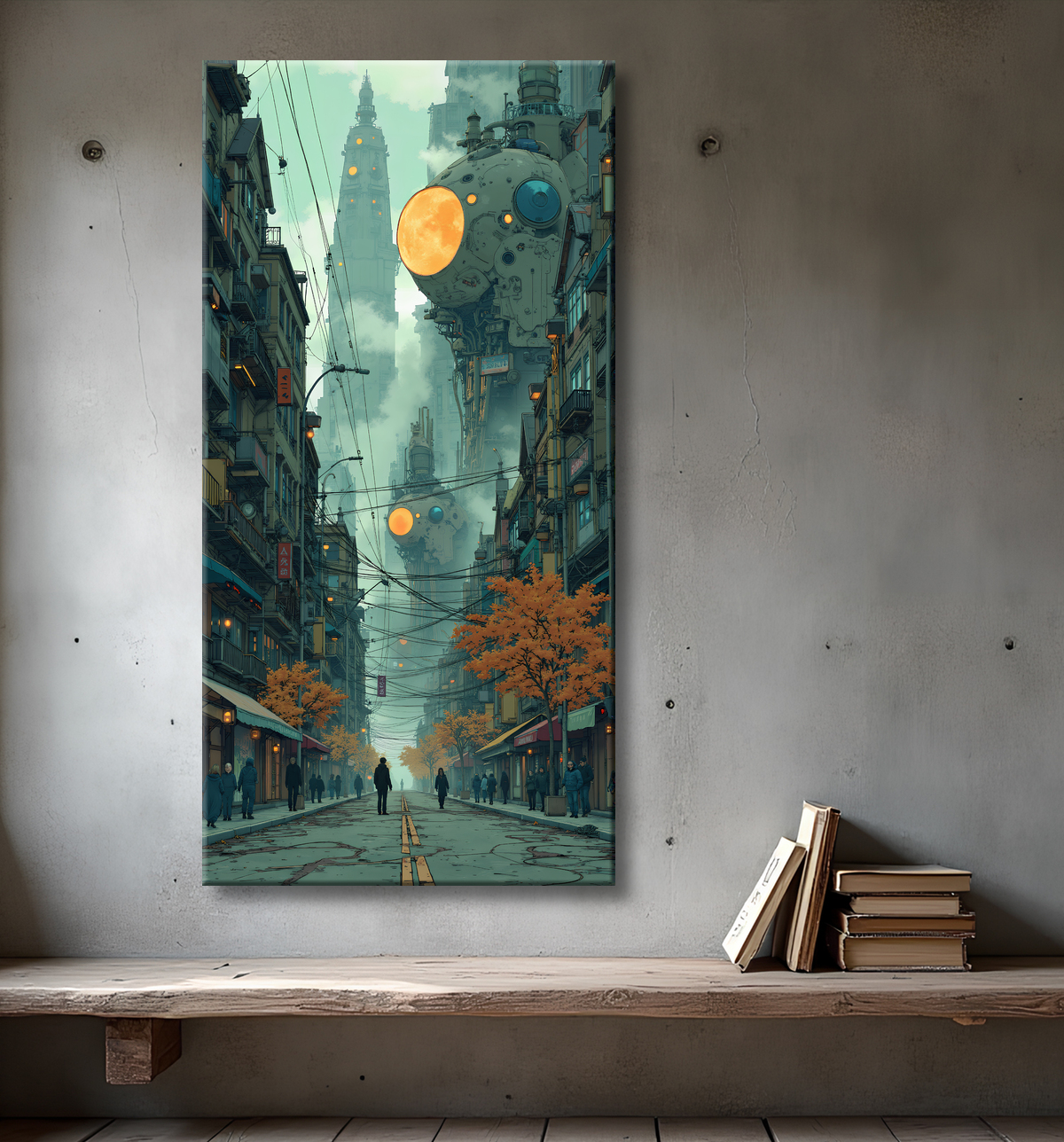 Tableau urbain futuriste : Métropole imaginaire impressionnante avec decor