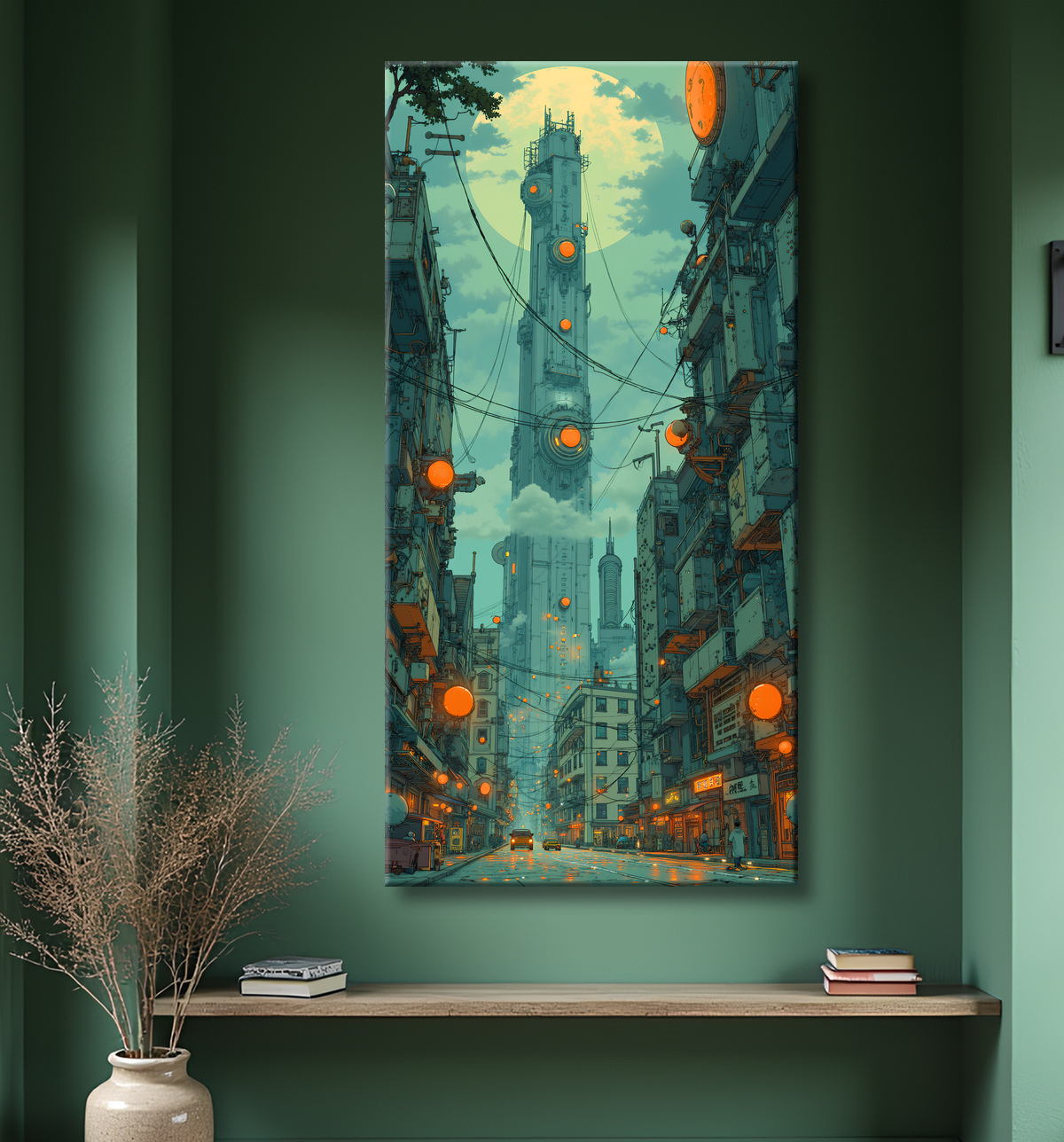 Tableau urbain futuriste : Métropole imaginaire impressionnante avec decor