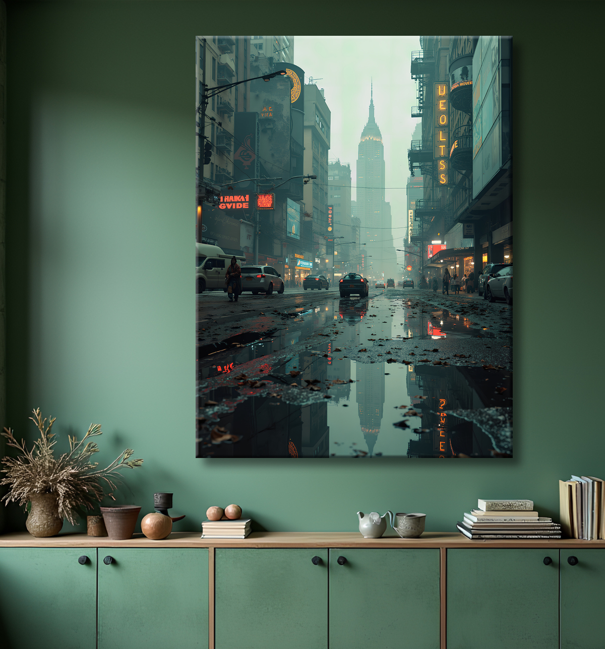 Tableau urbain futuriste : Métropole imaginaire impressionnante avec decor