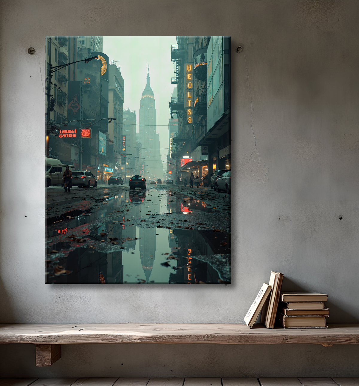 Tableau urbain futuriste : Métropole imaginaire impressionnante avec decor