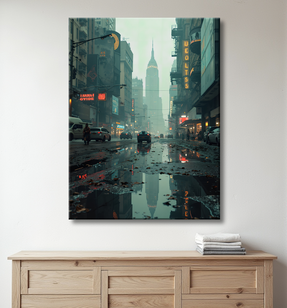 Tableau urbain futuriste : Métropole imaginaire impressionnante avec decor