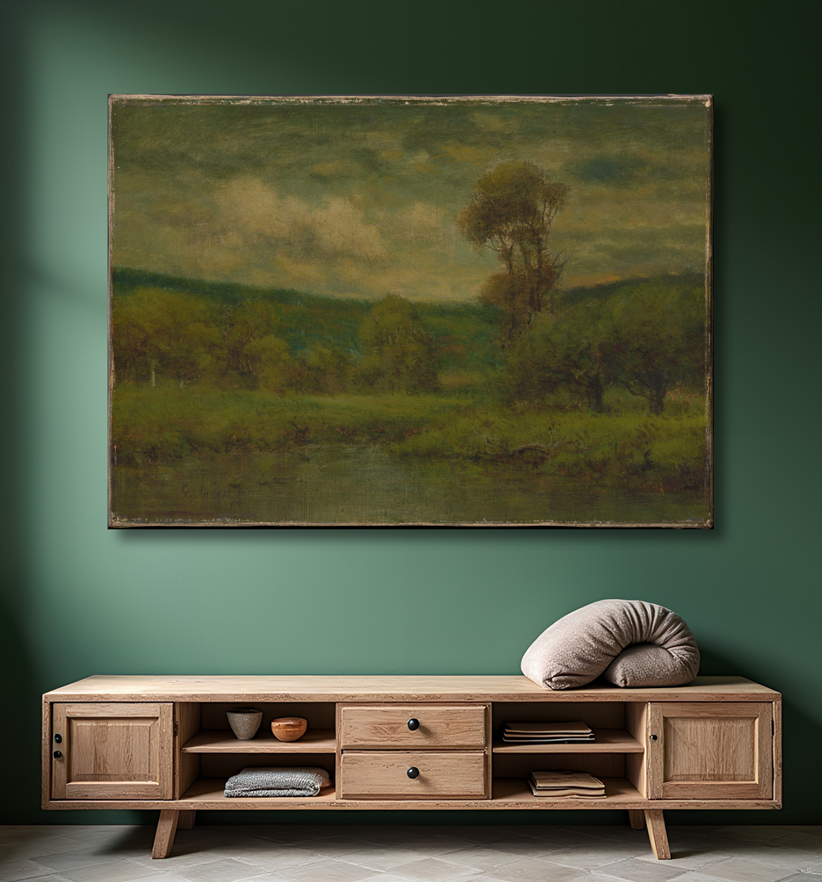 Reproduction Paysage de George Inness avec decor