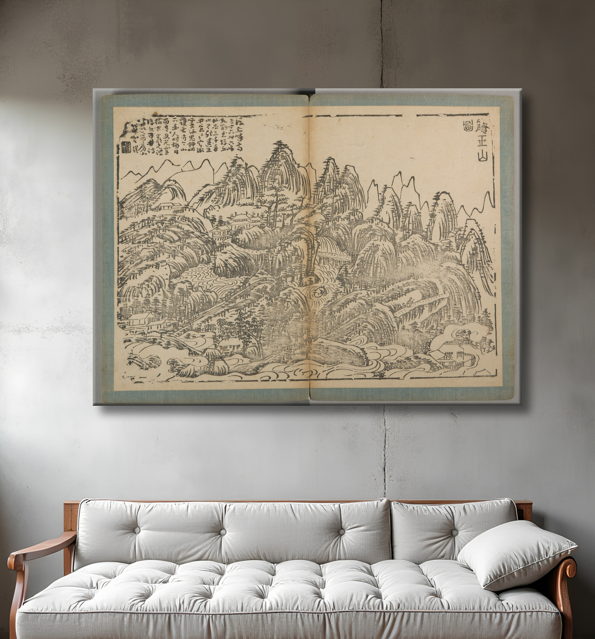 Reproduction Paysages de la préfecture de Taiping de Xiao Yuncong avec decor
