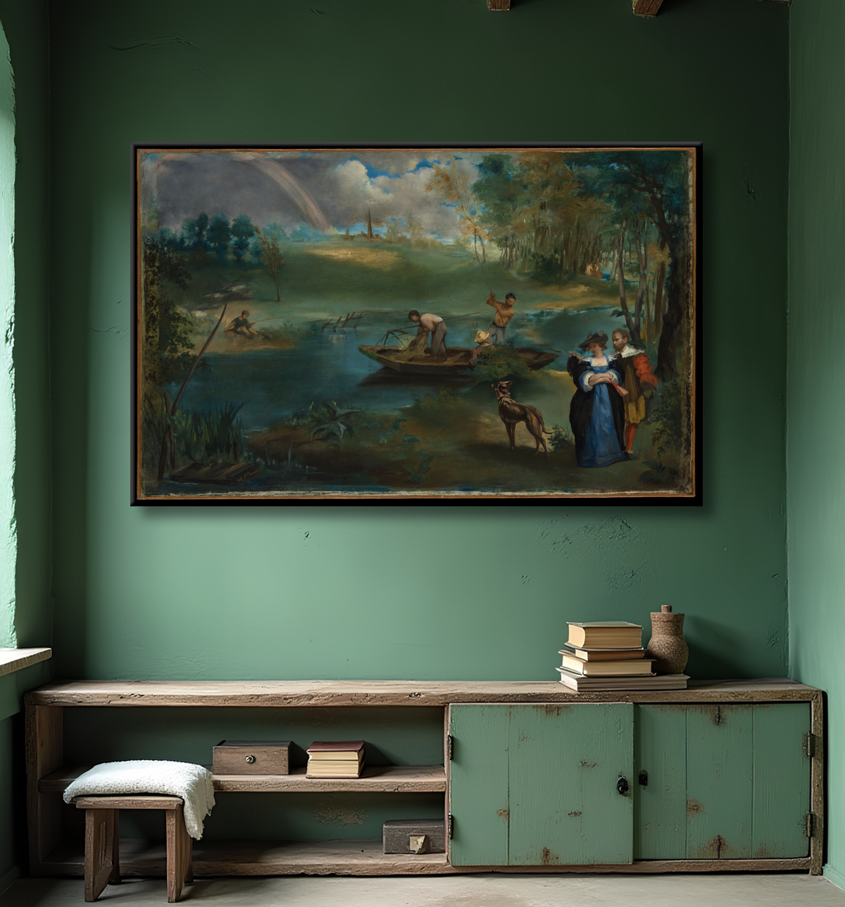 Reproduction Pêche de Edouard Manet avec decor