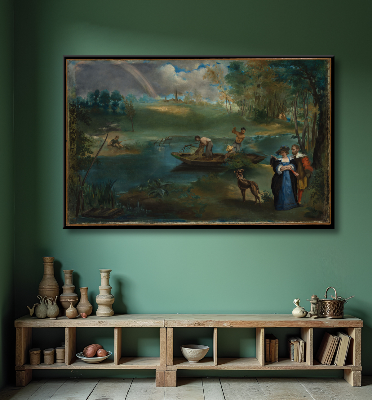 Reproduction Pêche de Edouard Manet avec decor
