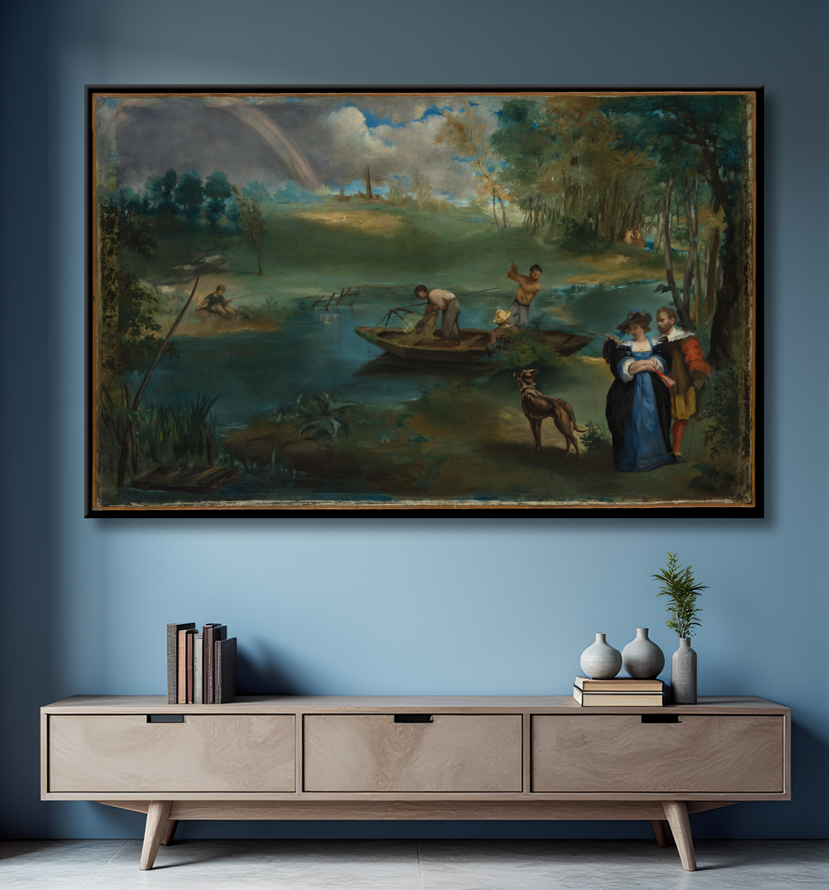 Reproduction Pêche de Edouard Manet avec decor