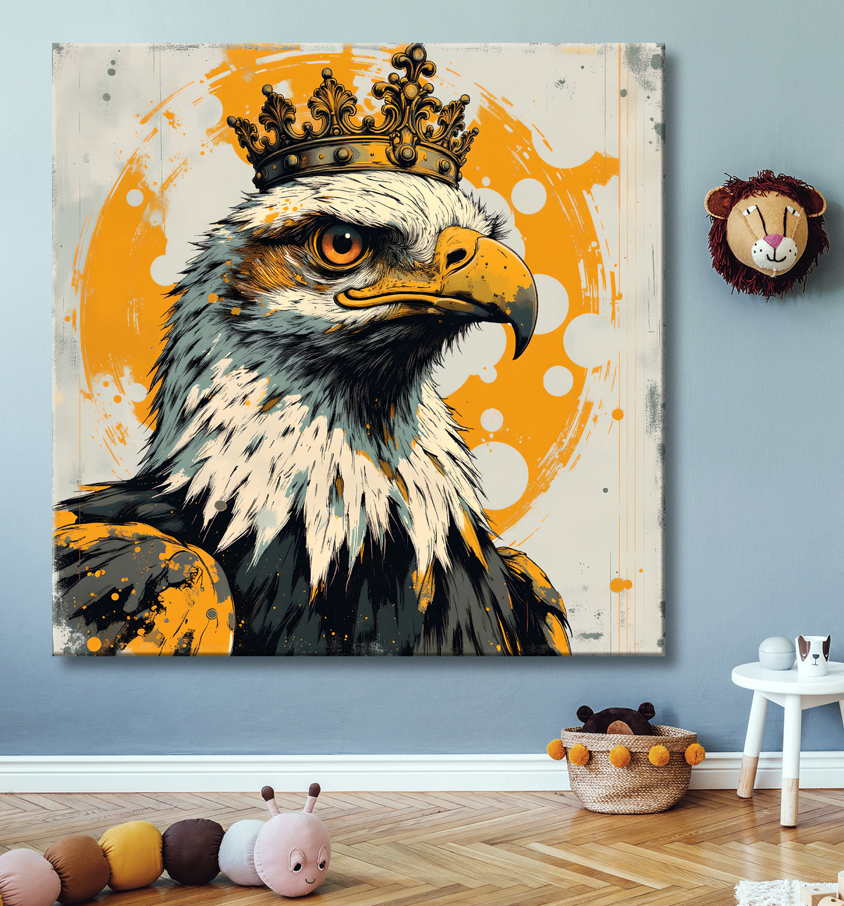 Tableau aigle royal | Peinture animalière contemporaine avec decor