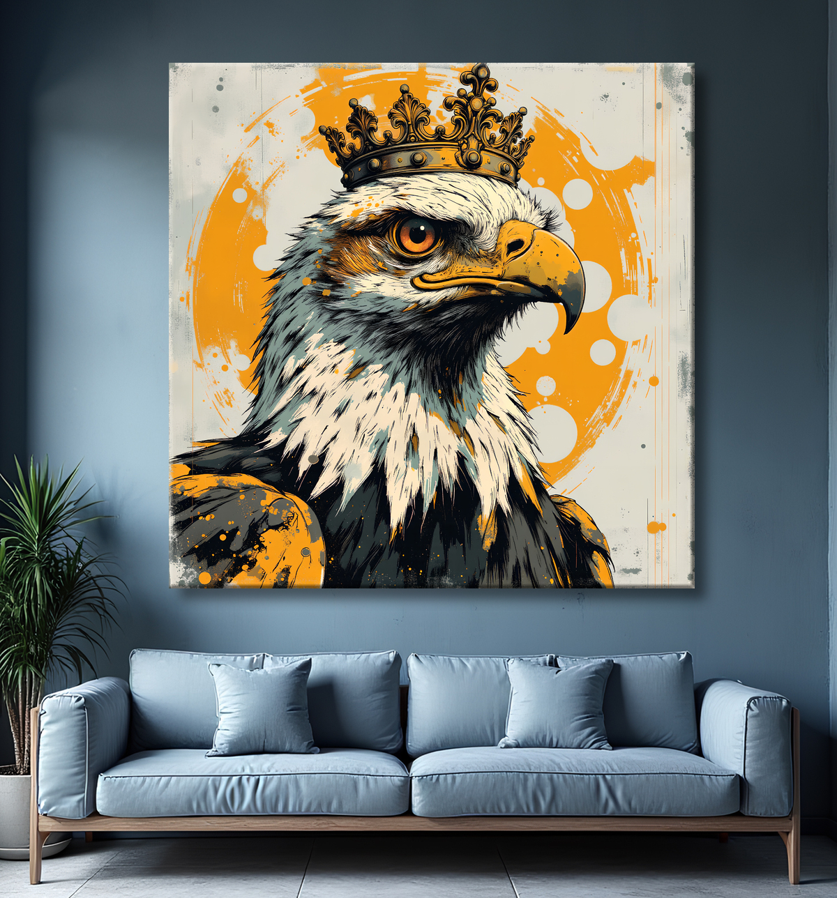 Tableau aigle royal | Peinture animalière contemporaine avec decor