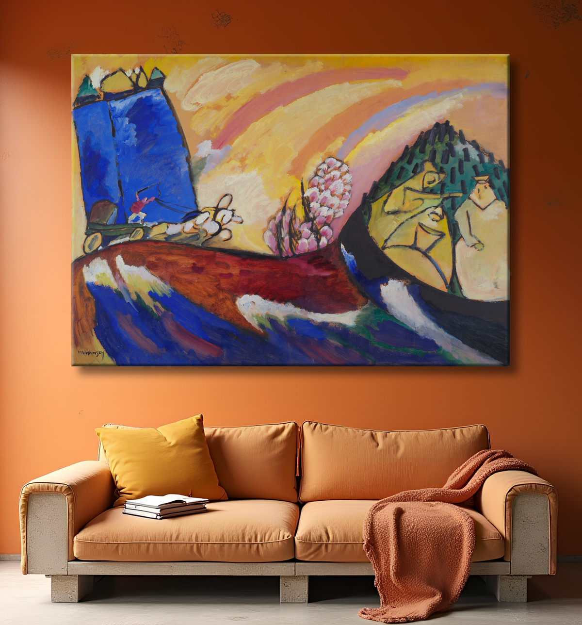 Reproduction Peinture avec Troïka de Vasily Kandinsky avec decor