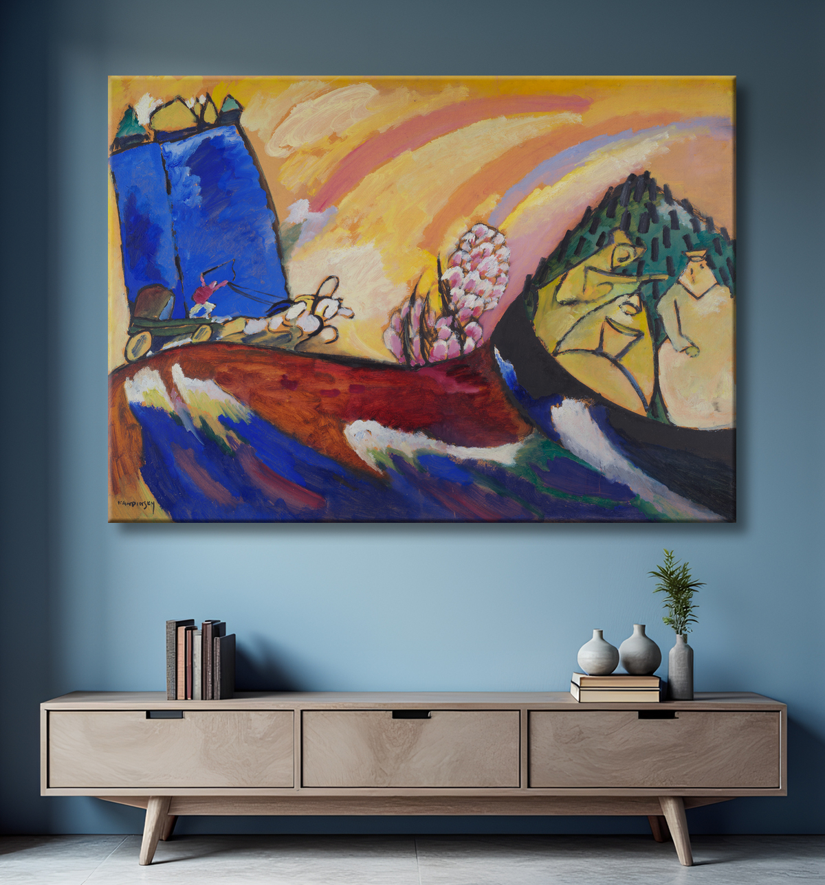 Reproduction Peinture avec Troïka de Vasily Kandinsky avec decor