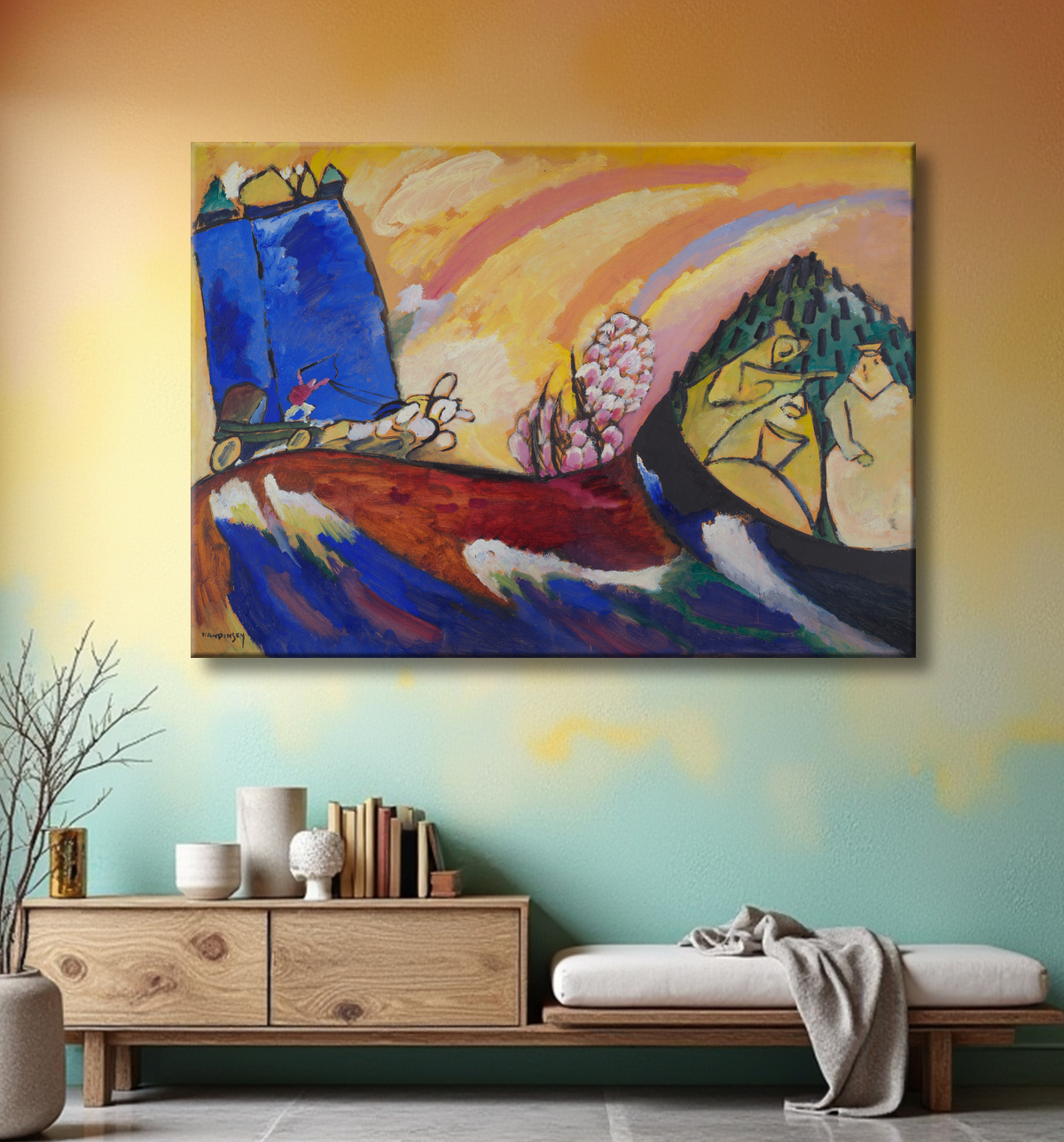 Reproduction Peinture avec Troïka de Vasily Kandinsky avec decor