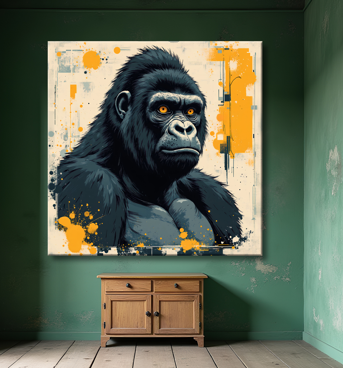 Tableau Gorille | Peinture Moderne Haut de Gamme avec decor