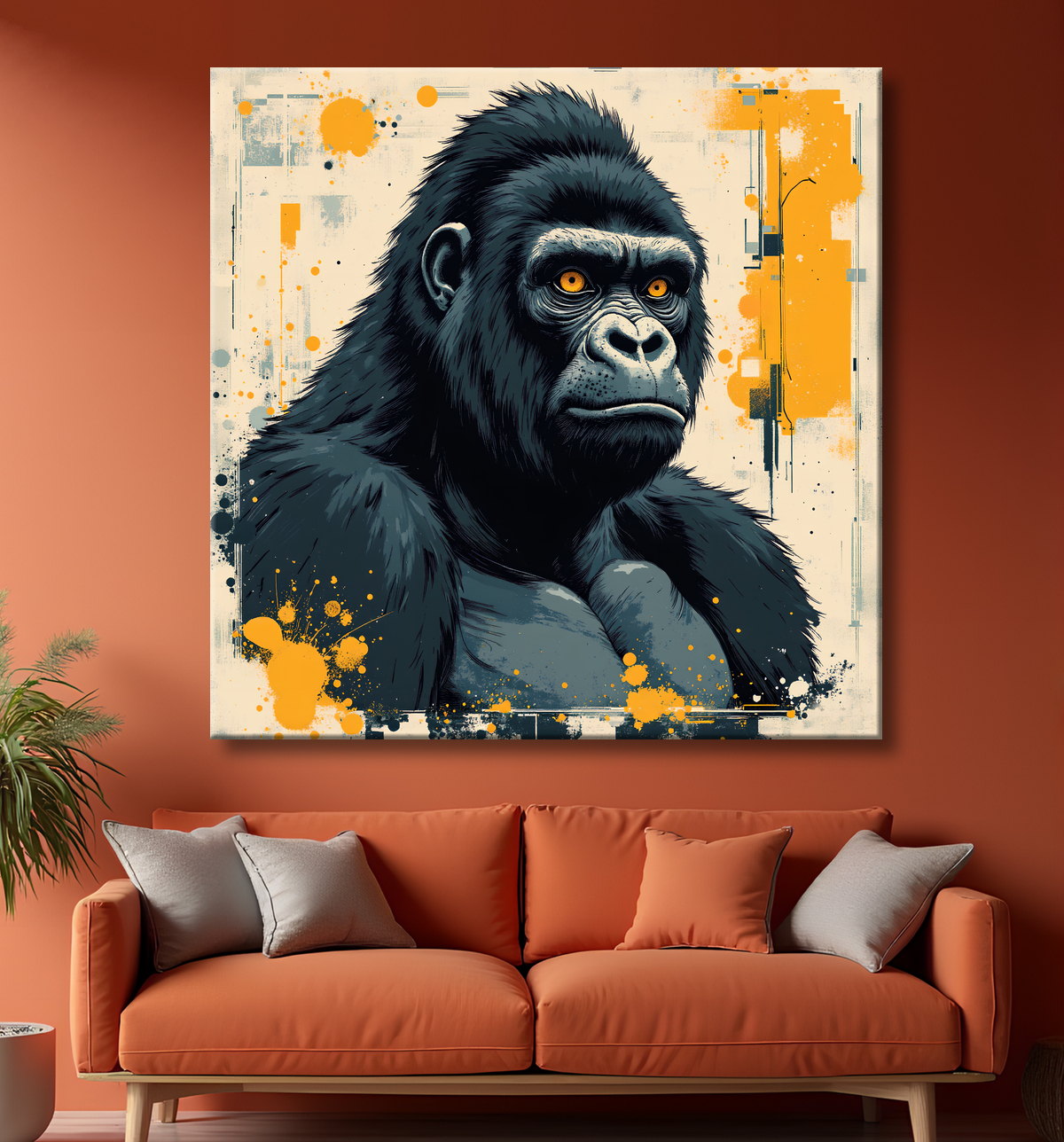Tableau Gorille | Peinture Moderne Haut de Gamme avec decor