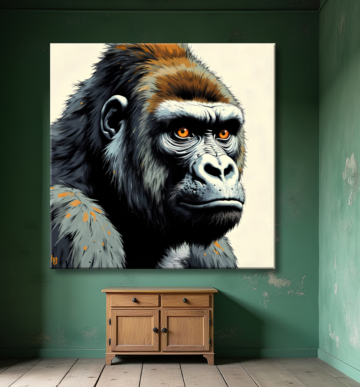 Tableau Gorille | Peinture Moderne Haut de Gamme avec decor