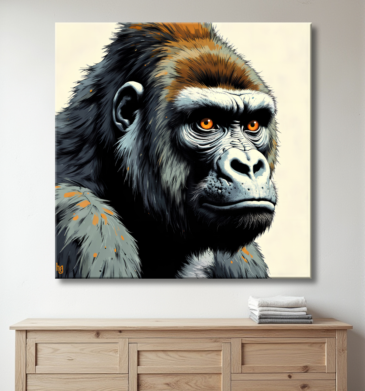 Tableau Gorille | Peinture Moderne Haut de Gamme avec decor