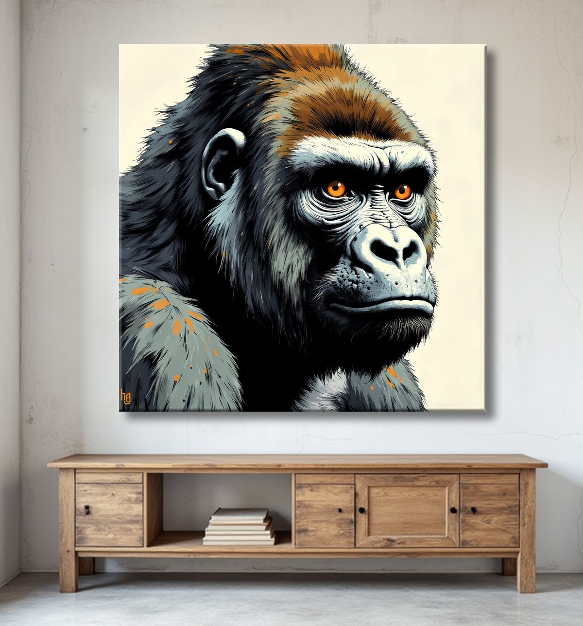 Tableau Gorille | Peinture Moderne Haut de Gamme avec decor
