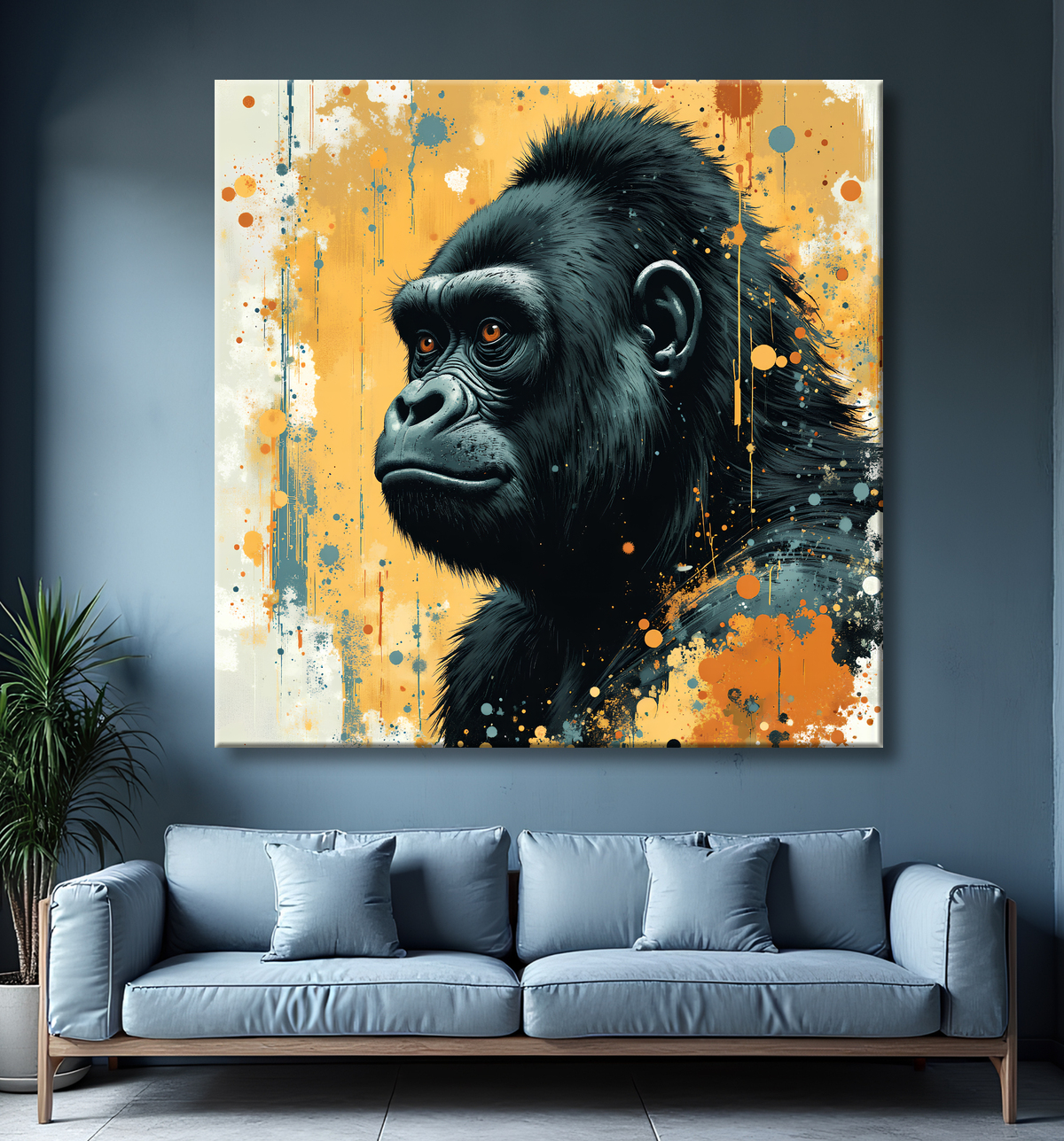 Tableau Gorille | Peinture Moderne Haut de Gamme avec decor