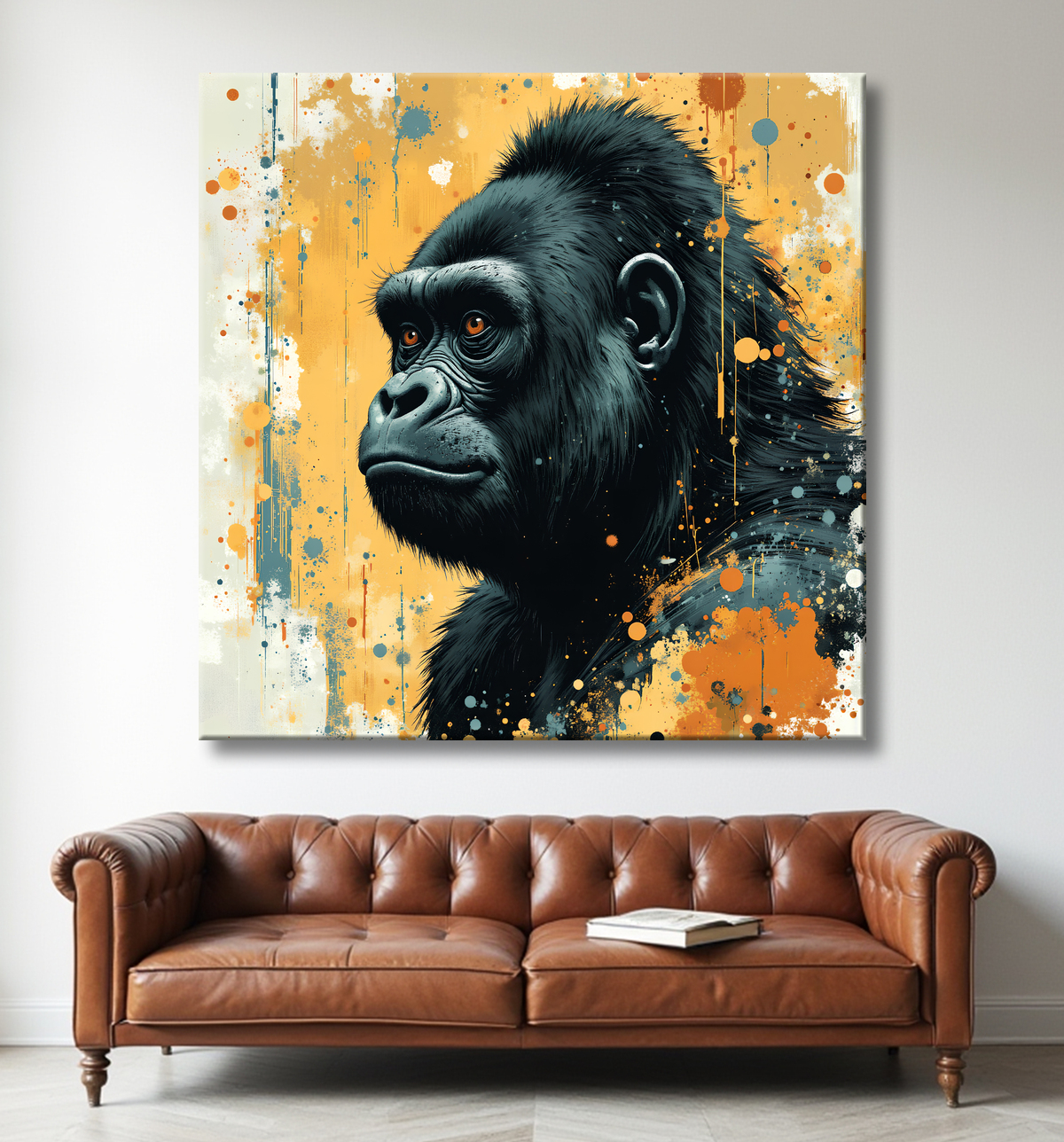 Tableau Gorille | Peinture Moderne Haut de Gamme avec decor