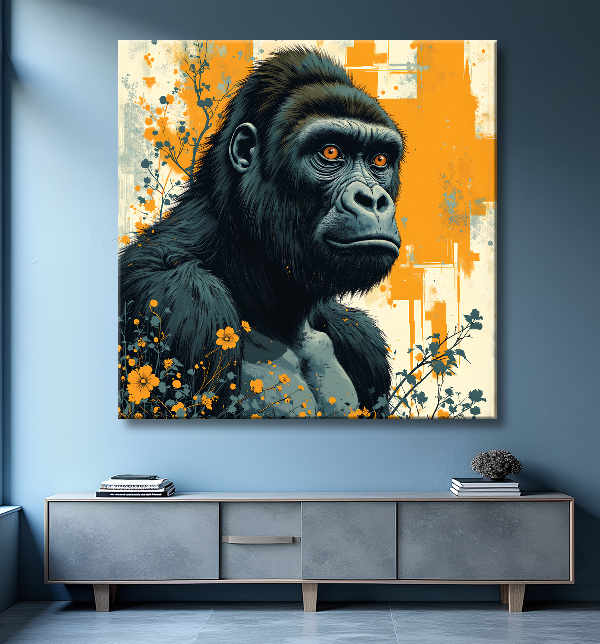 Tableau Gorille | Peinture Moderne Haut de Gamme avec decor