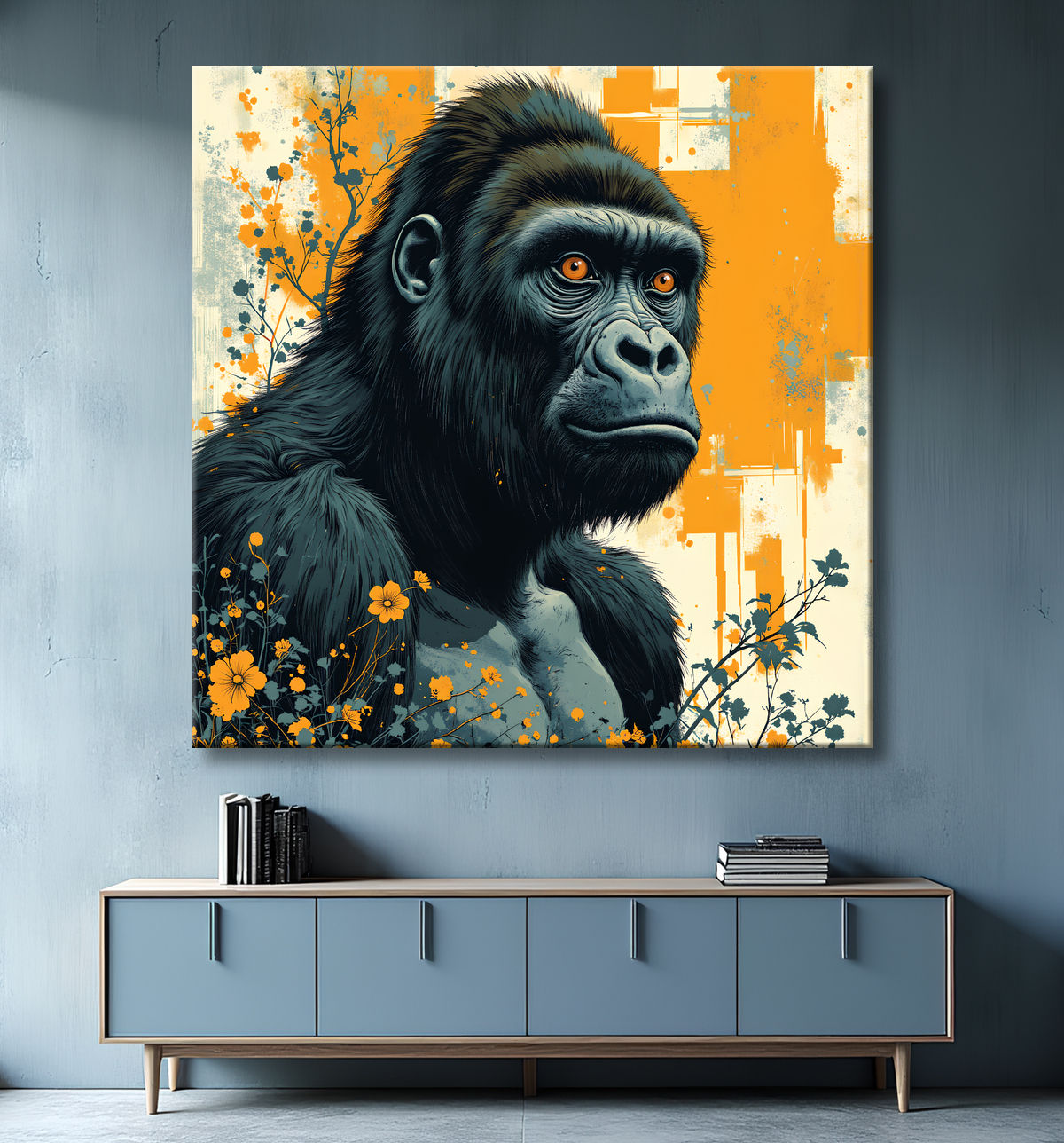 Tableau Gorille | Peinture Moderne Haut de Gamme avec decor