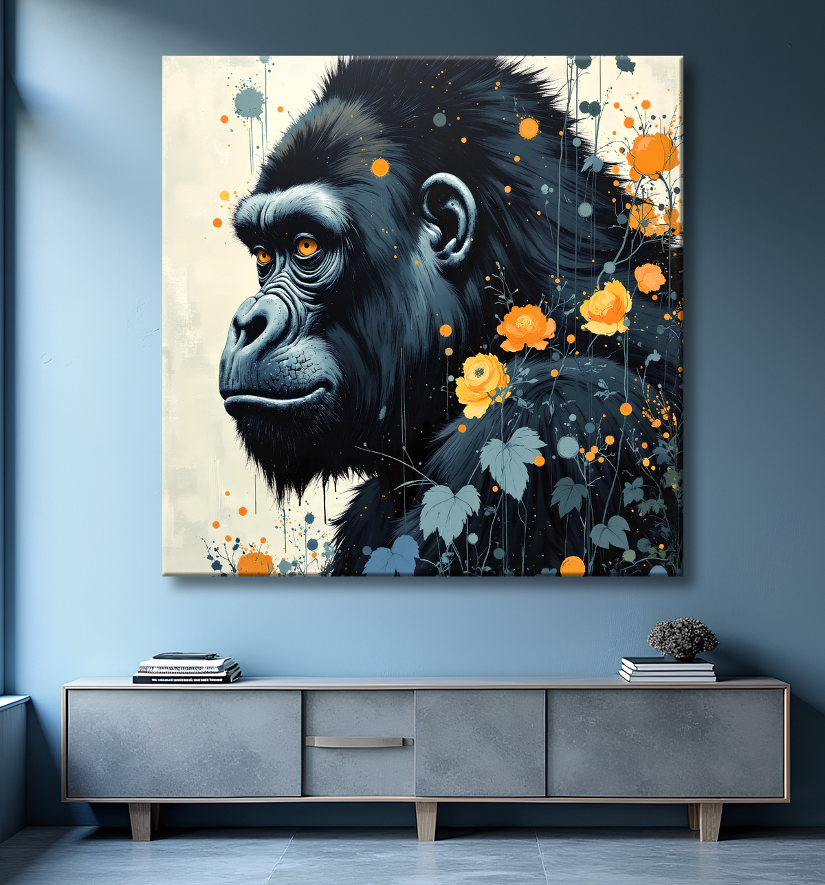 Tableau Gorille | Peinture Moderne Haut de Gamme avec decor