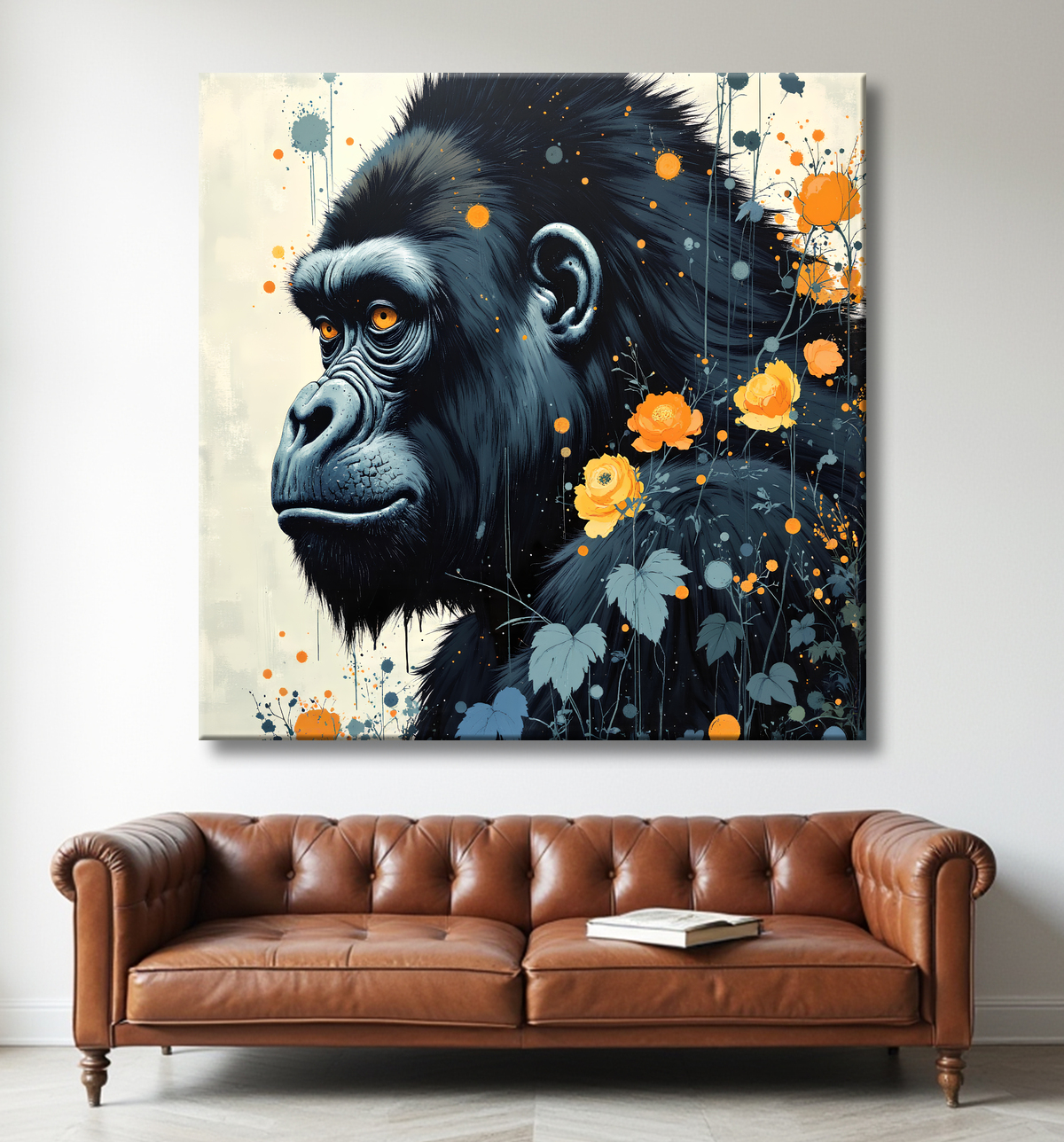 Tableau Gorille | Peinture Moderne Haut de Gamme avec decor
