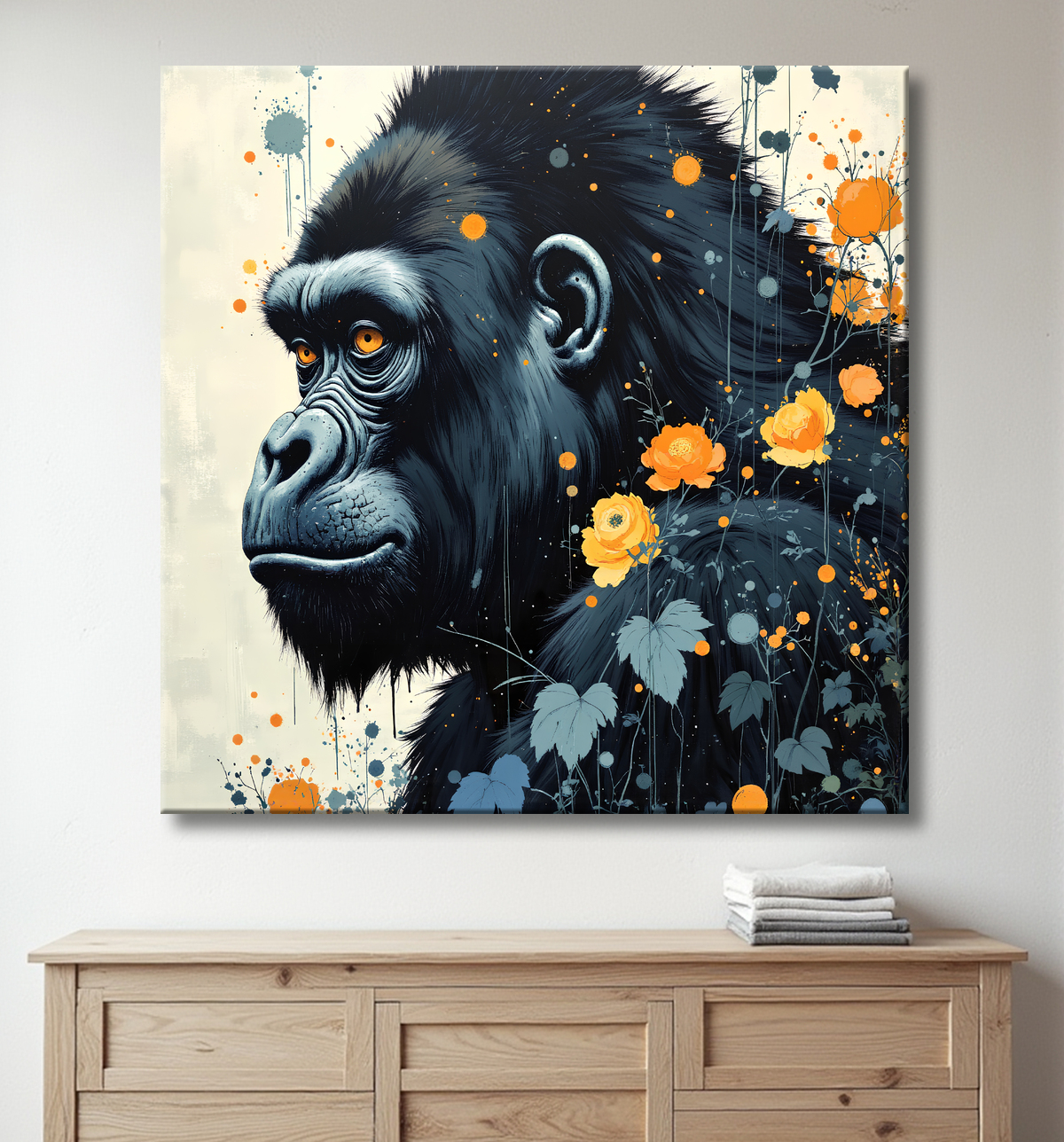 Tableau Gorille | Peinture Moderne Haut de Gamme avec decor