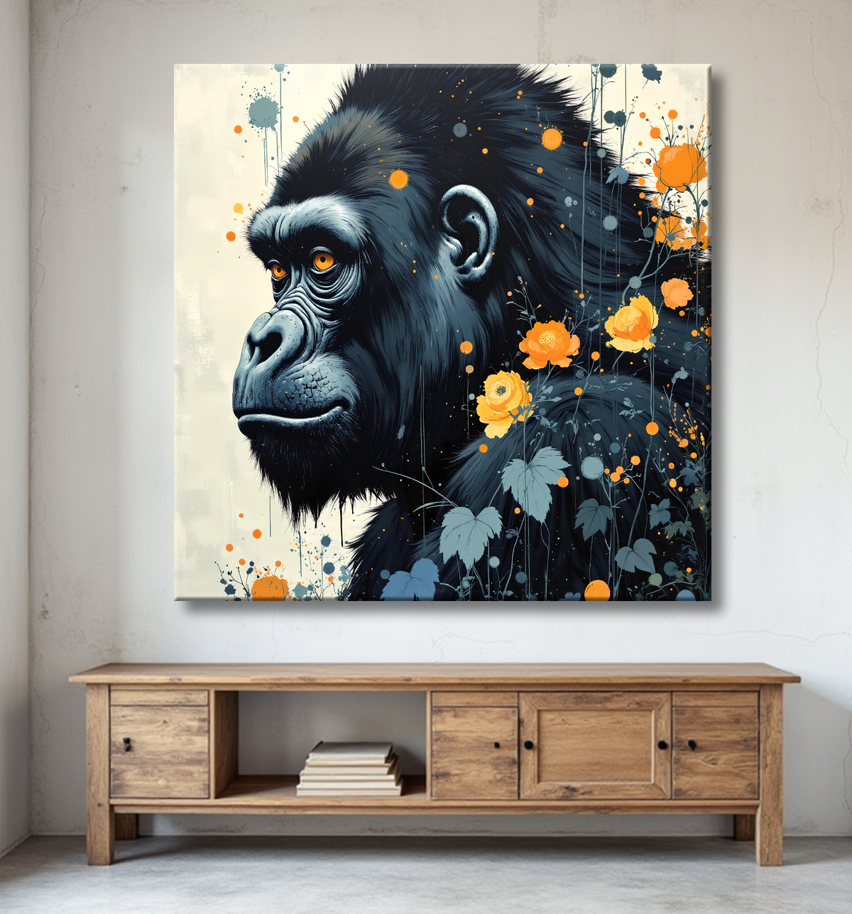 Tableau Gorille | Peinture Moderne Haut de Gamme avec decor