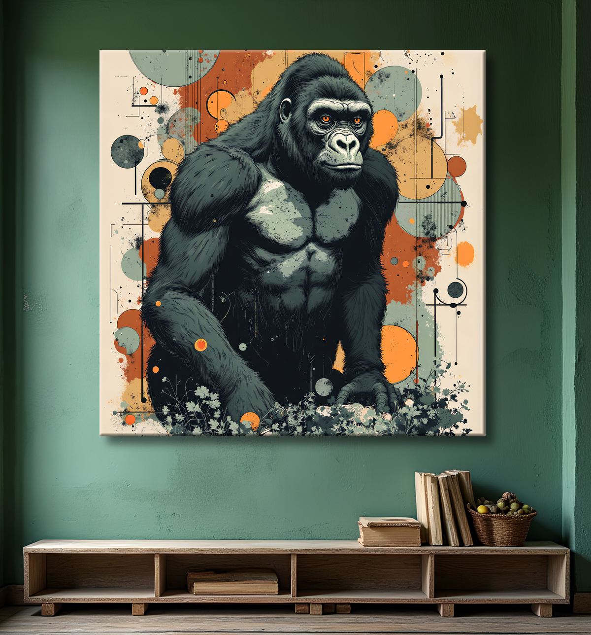 Tableau Gorille | Peinture Moderne Haut de Gamme avec decor