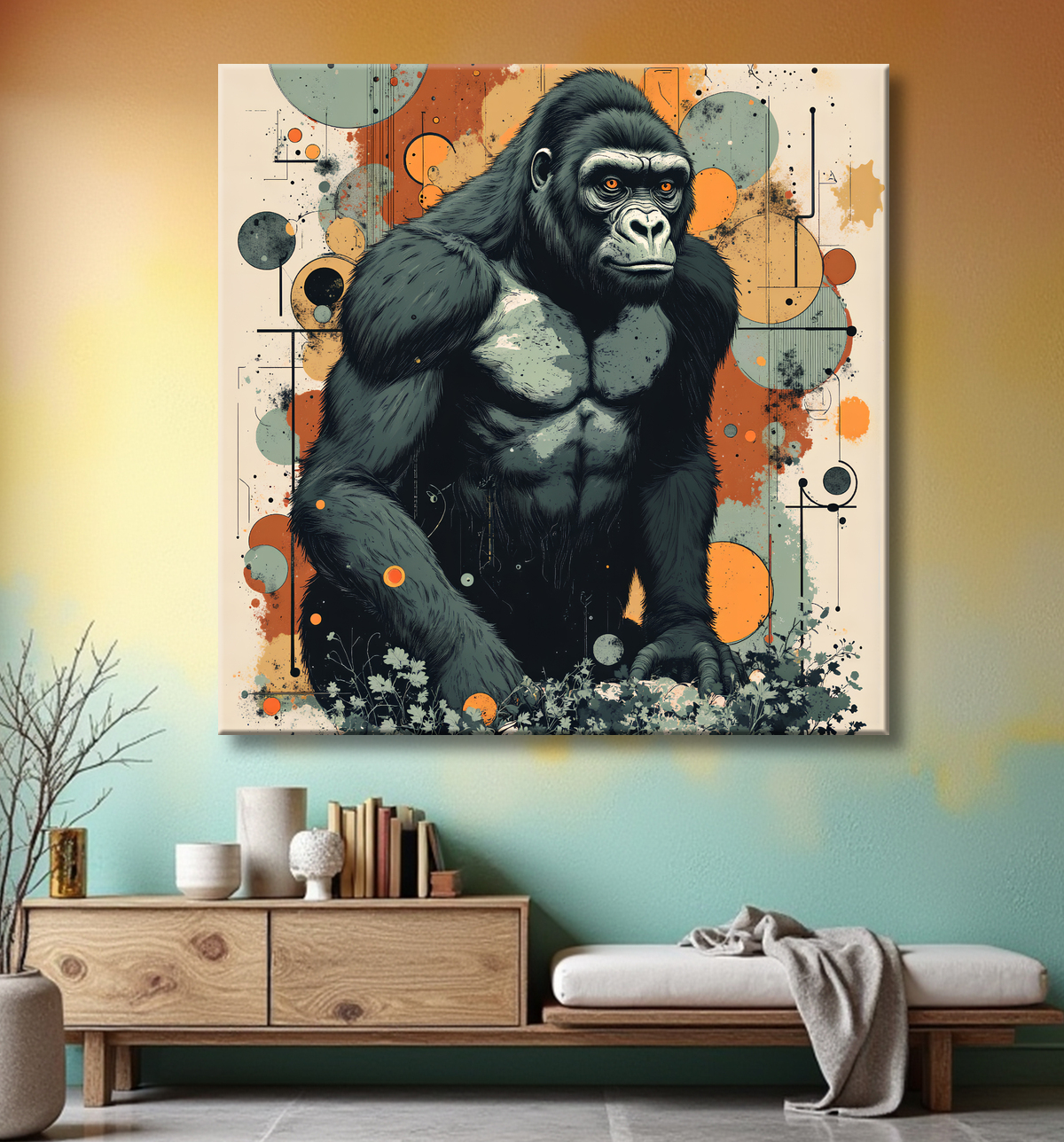 Tableau Gorille | Peinture Moderne Haut de Gamme avec decor