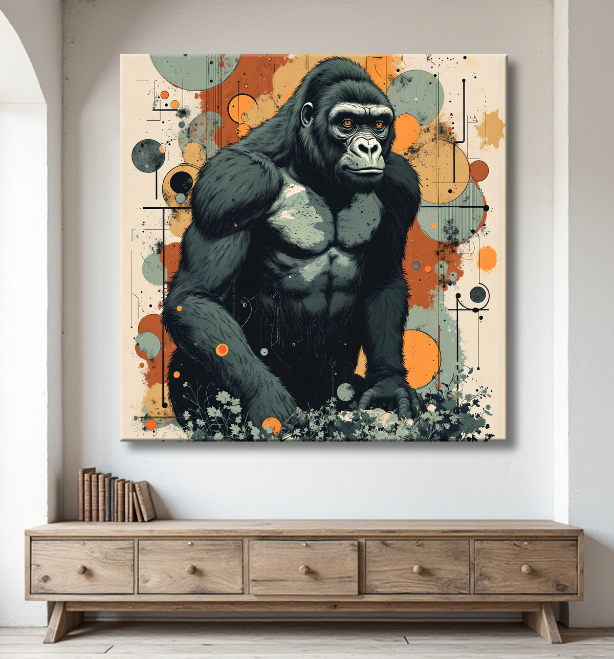 Tableau Gorille | Peinture Moderne Haut de Gamme avec decor