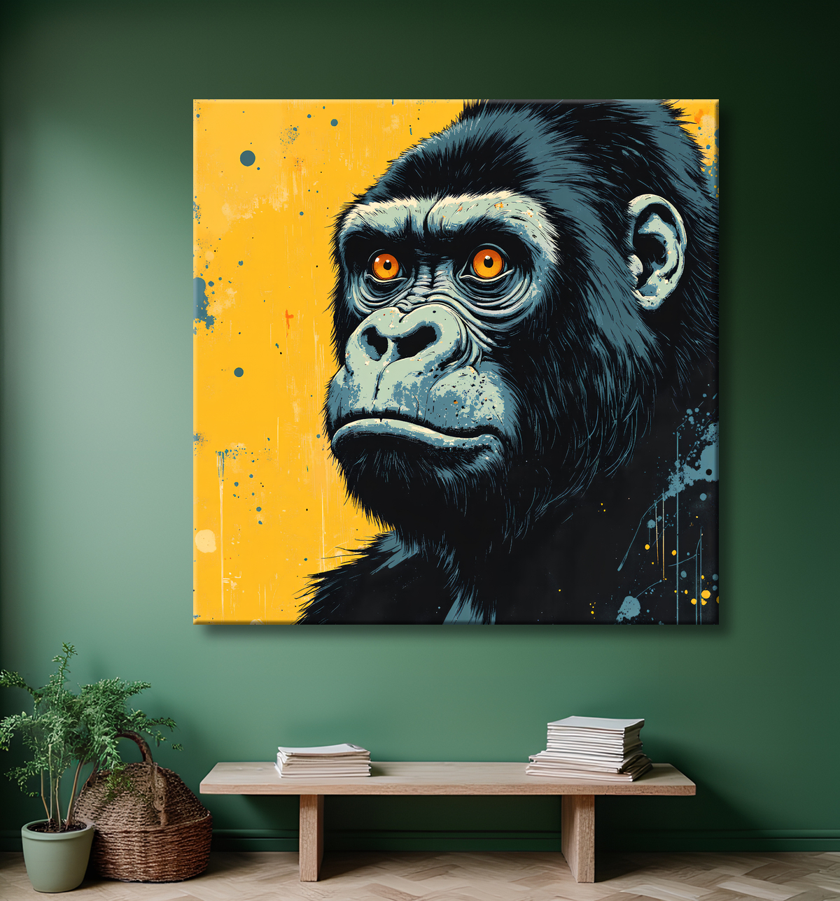 Tableau Gorille | Peinture Moderne Haut de Gamme avec decor