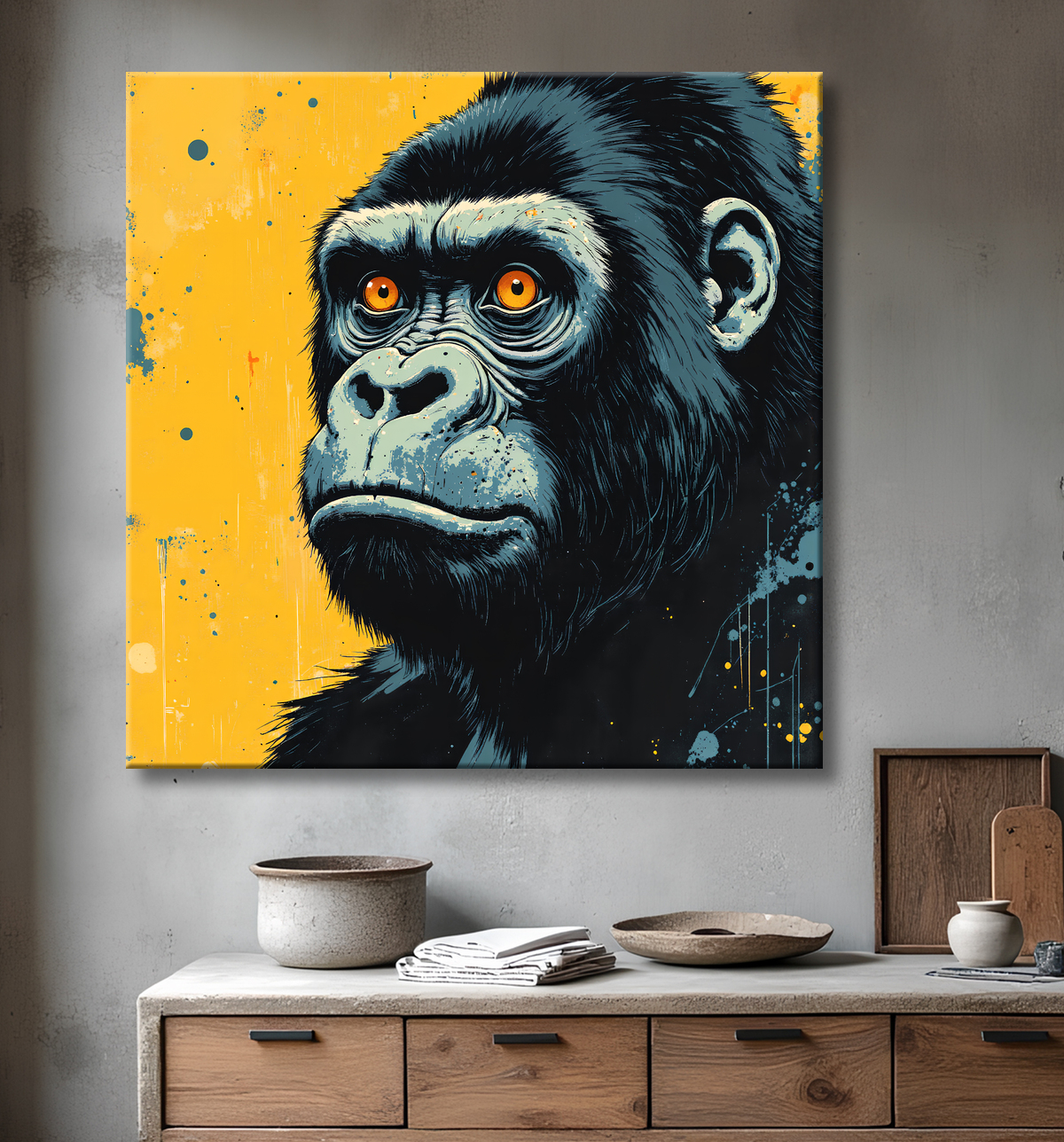 Tableau Gorille | Peinture Moderne Haut de Gamme avec decor