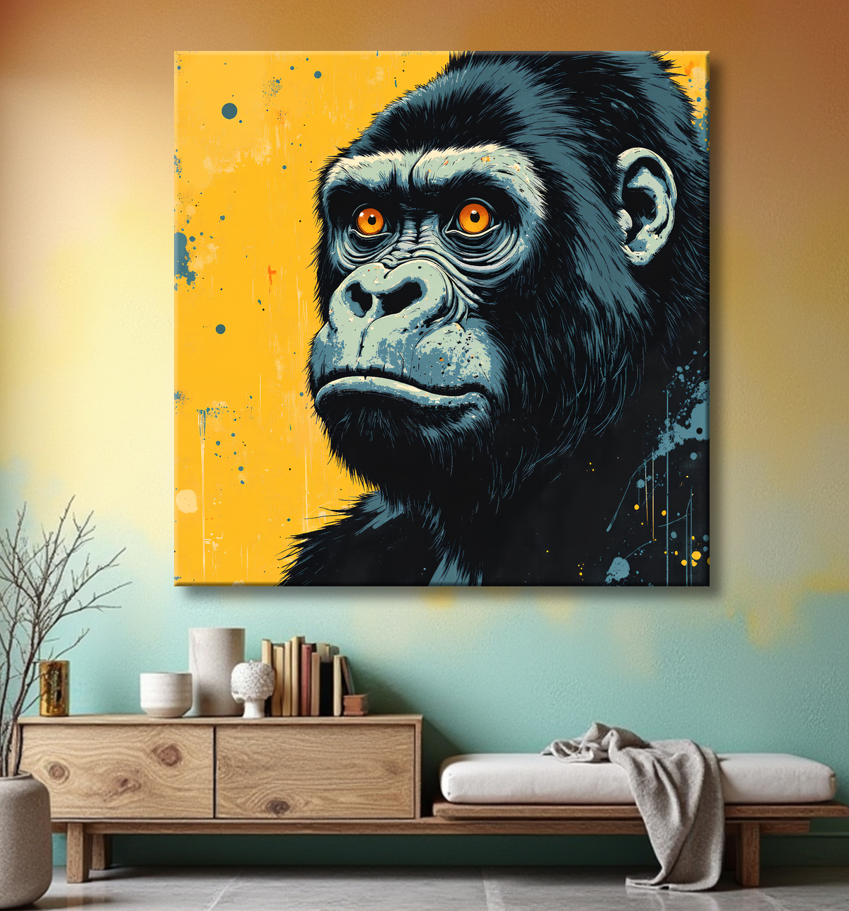 Tableau Gorille | Peinture Moderne Haut de Gamme avec decor