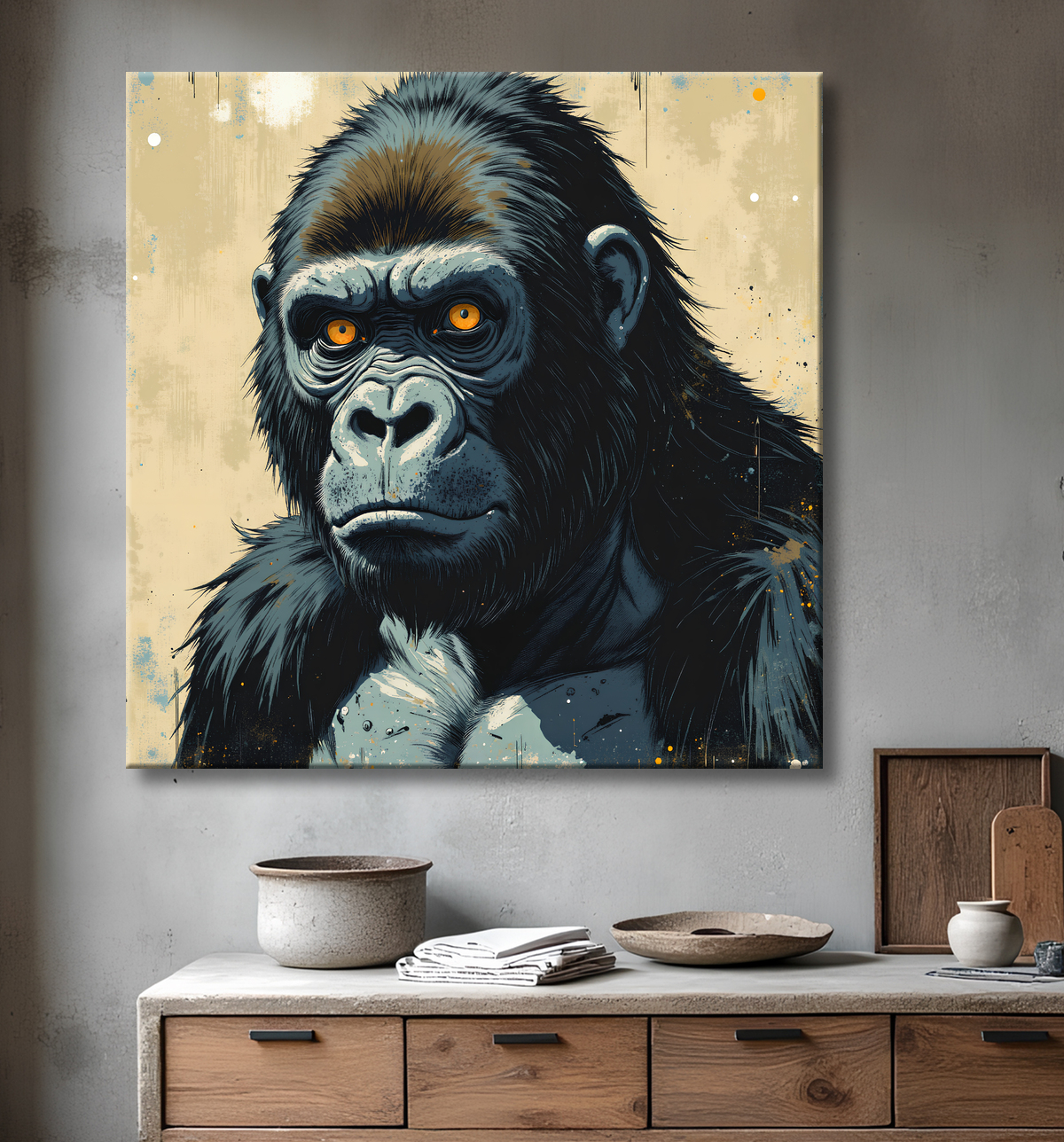 Tableau Gorille | Peinture Moderne Haut de Gamme avec decor