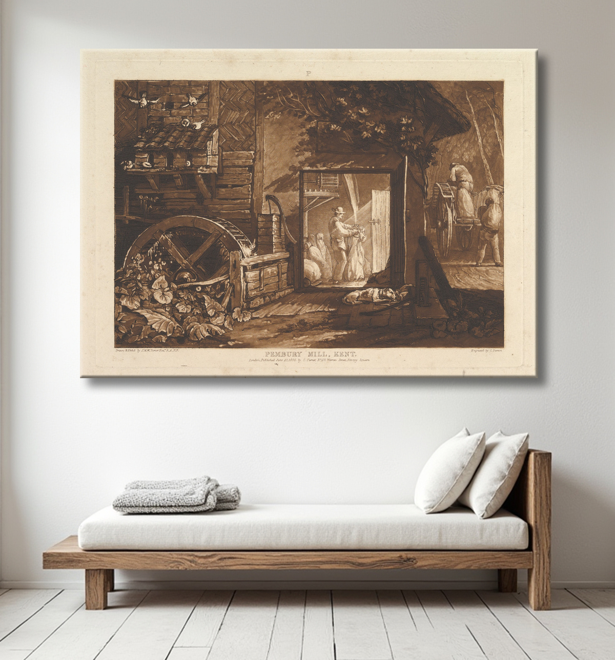 Reproduction Pembury Hill, Kent (The Book Studies, Partie 3, planche 12) de Joseph Mallord William Turner avec decor