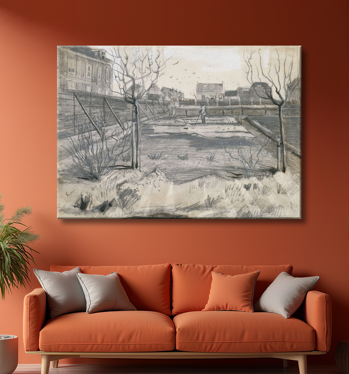 Reproduction Pépinière de fleurs sur le Schenkweg à La Haye de Vincent van Gogh avec decor