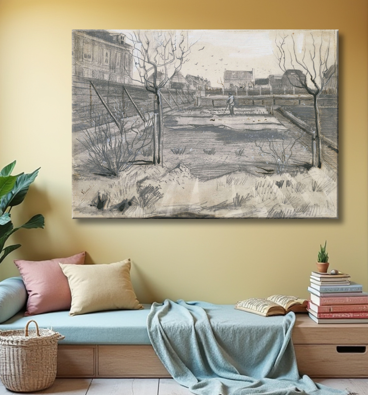 Reproduction Pépinière de fleurs sur le Schenkweg à La Haye de Vincent van Gogh avec decor