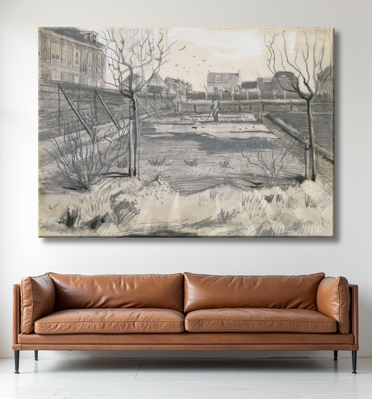Reproduction Pépinière de fleurs sur le Schenkweg à La Haye de Vincent van Gogh avec decor
